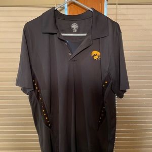 men’s Iowa Hawkeyes polo dry fit gray size XL